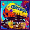 School Bus Jigsaw Block Puzzle